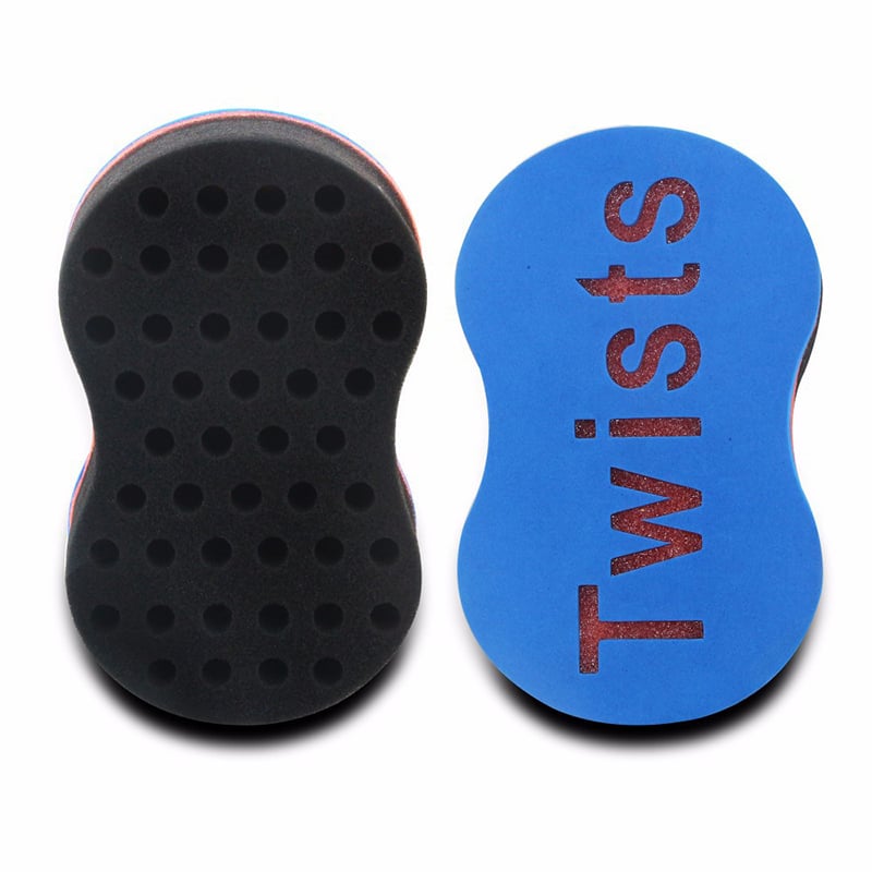 Blue-backed hair twist sponge beside its perforated side